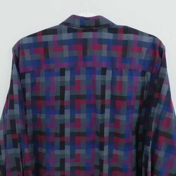 RObert Graham Shirt Mens XL Gray Geometric Flip Cuff Preppy Casual Office Button - Picture 14 of 15